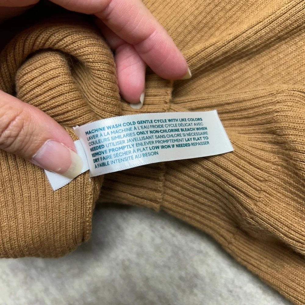 Tommy John Mens L/G Brown 1/4‎ Zip Mock Neck Long Sleeve Sweater Knit Pullover